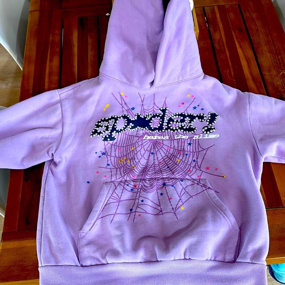 purple spyder hoodie, size medium